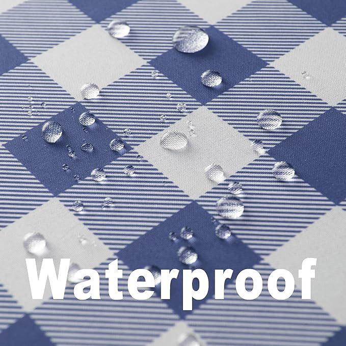 Waterproof Plaid Tablecloth Fabric - Round 58 Inch Classic Gingham Checker Table Cloth for Indoor/Outdoor Use - Buffalo Table Cover for Picnics, BBQs, and Parties