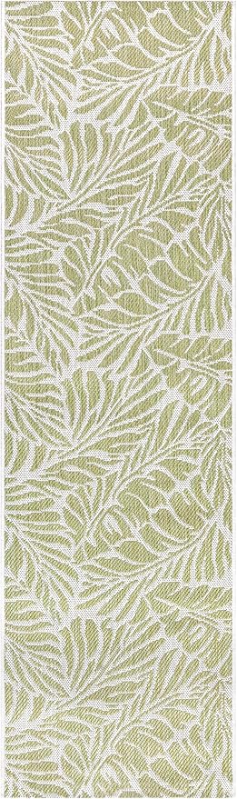 Keen Home Design Terrace Outdoor Runner Rug - 26"x91" Washable Indoor/Outdoor Rug for Patio, Kitchen, Balcony, Beach, Garden, Deck and Porch, Size: 2'2" x 7'7", Rainforest Green