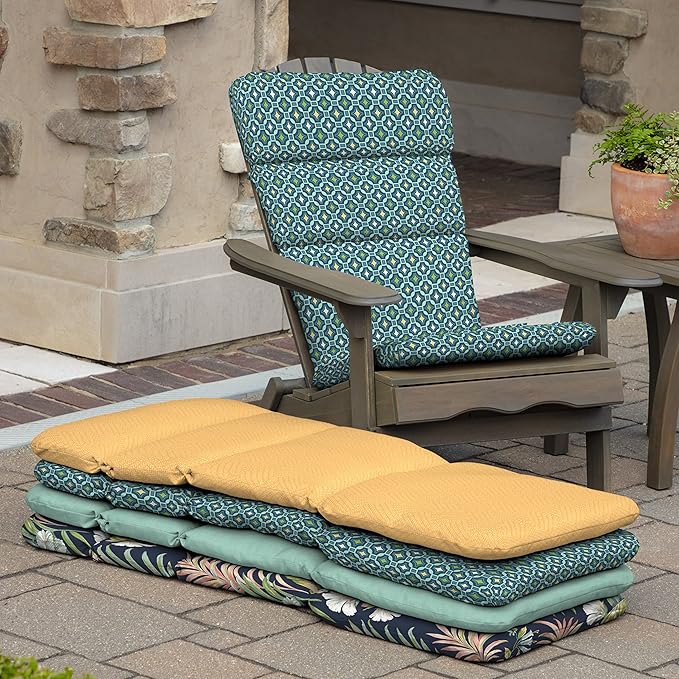 Arden Outdoor Adirondack or Rocking Chair Cushion, 20 x 17, Rain-Proof, Fade Resistant 17 x 20, Alana Tile