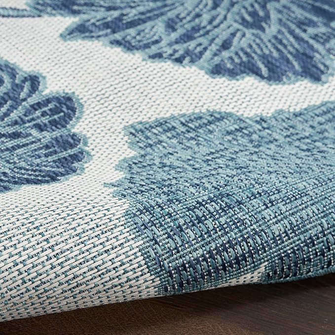 Nourison Home Garden Oasis Blue 2' x 8' Area Rug - Easy Clean, Non Shedding, Bed Room, Living Room, Dining Room, Kitchen (8' Runner)