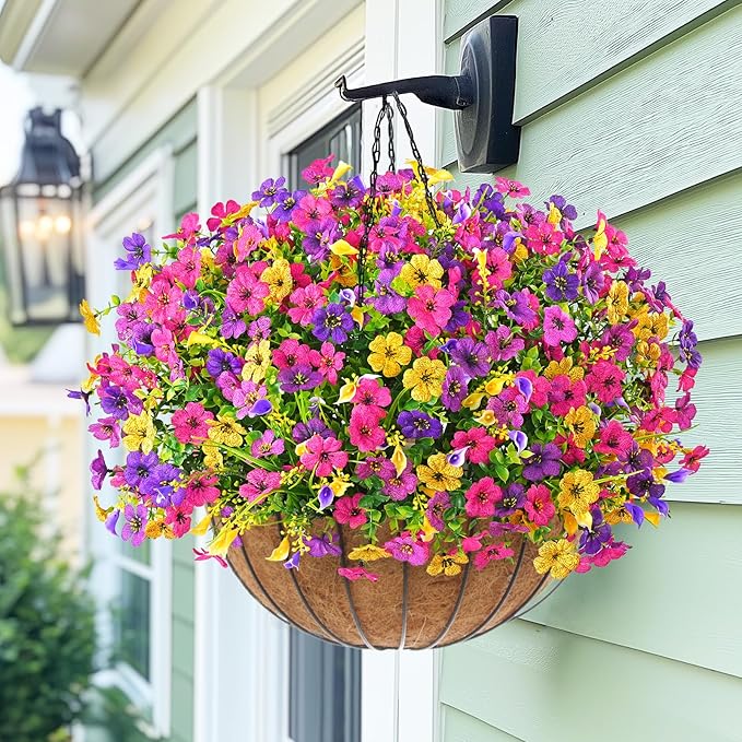 BLEUM CADE Artificial Flowers for Outdoors, 38 Bundles Faux Plants Outdoor Artificial Flowers for Decoration, UV Resistant Fake Flowers Artificial Plants & Flowers for Outdoors Garden Decor