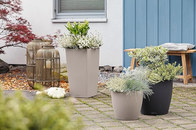 Lechuza 13224 Classico 35 Self-Watering Planter for Indoor and Outdoor Use, 14" x 14" x 13", Slate Matte