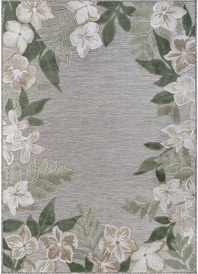 Outdoor Rug 8x10 Washable Area Rugs Indoor Outdoor Carpets Green Border Floral Non Shedding Waterproof Easy Clean Patio Deck Porch Living Room Bedroom Garden RV (8 X 10 Green)