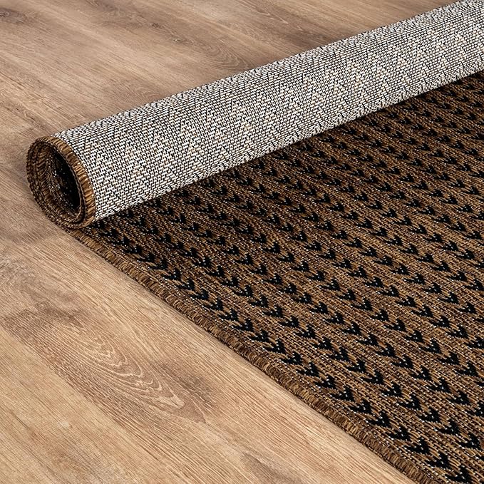 Washable Outdoor Rug 5x7 Modern Area Rugs Outdoor Carpets Striped Pattern Non Shedding Waterproof Easy Clean Patio Deck Porch Living Room Bedroom Garden RV (5 X 7 Gold)