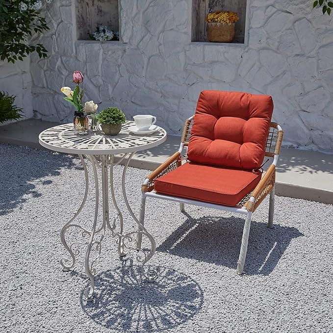 JMGBird Seat/Back Outdoor Chair Cushion Tufted Pillow, Deep Seat Cushion Set 22"x22", Outdoor Cushion for Patio Furniture