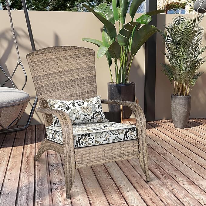 Outdoor Chair Cushions 22x22x3 Inch, Patio Seat Cushion Furniture Swing Set of 2, Water Repellent Chairs Wicker Cushion Pads with Couch Sofa in Garden, Dailey Tan