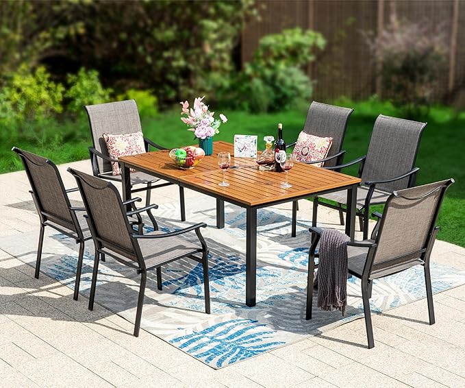 Sophia & William Outdoor Chairs Set of 2, Patio Chairs with Breathable Textilene Fabric and Heavy-Duty Iron Frame, Perfect for Lawn Garden Backyard Deck 350 lbs Capacity