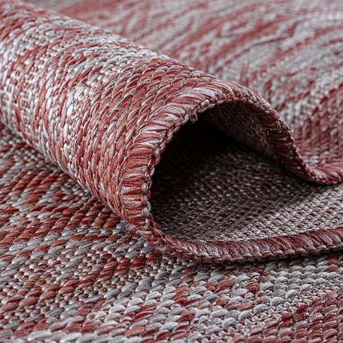Keen Home Design Terrace Outdoor Area Rug - 46"x67" Washable Indoor/Outdoor Rug for Patio, Kitchen, Balcony, Beach, Garden, Deck and Porch, Size: 3'10" x 5'7", Trend Red