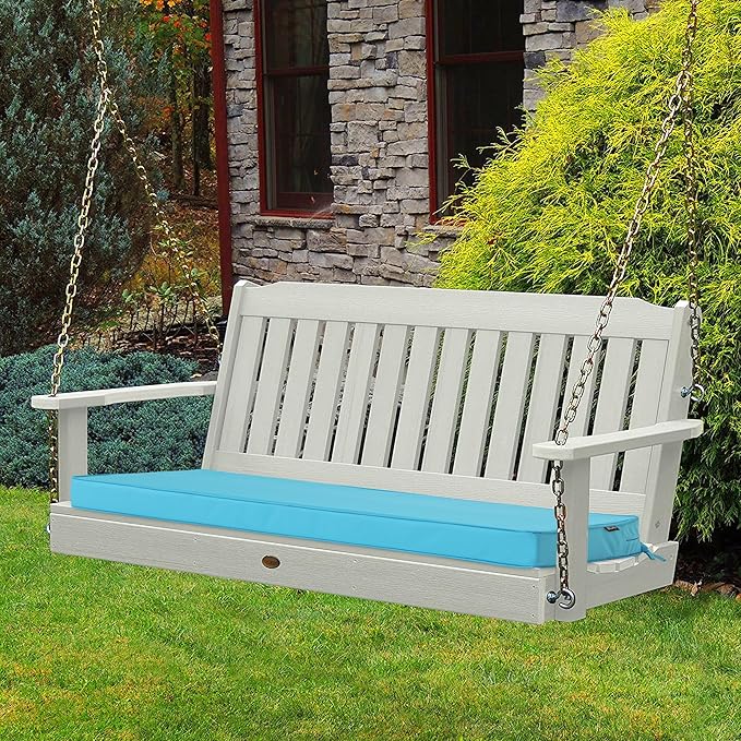 Outdoor Bench Cushions 48 x 18 Inch Thick Waterproof Porch Swing Cushions with Tie Patio Furniture Chair Cushion Bench Pad Color Fastness Backyard Seat Pads Teal