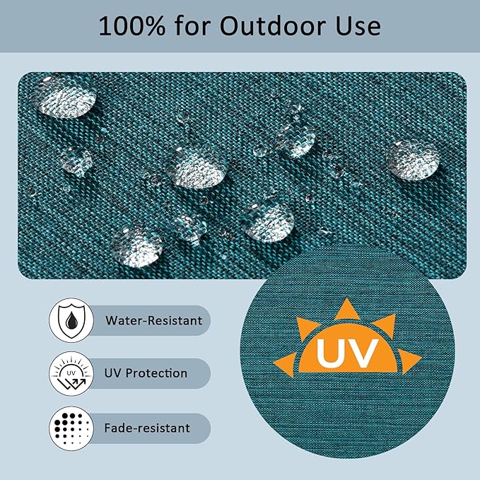 21.5x25.5 Inch Outdoor Deep Seat Cushions Set of 2,Thick High-Density Foam, Water-Resistant, Piped Edges & YKK Hidden Zipper for Patio Furniture,Malachite
