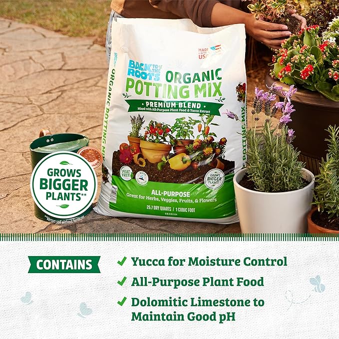 Back to The Roots 25.7qt (1 Cubic ft) All Purpose Premium Blend Organic Potting Mix