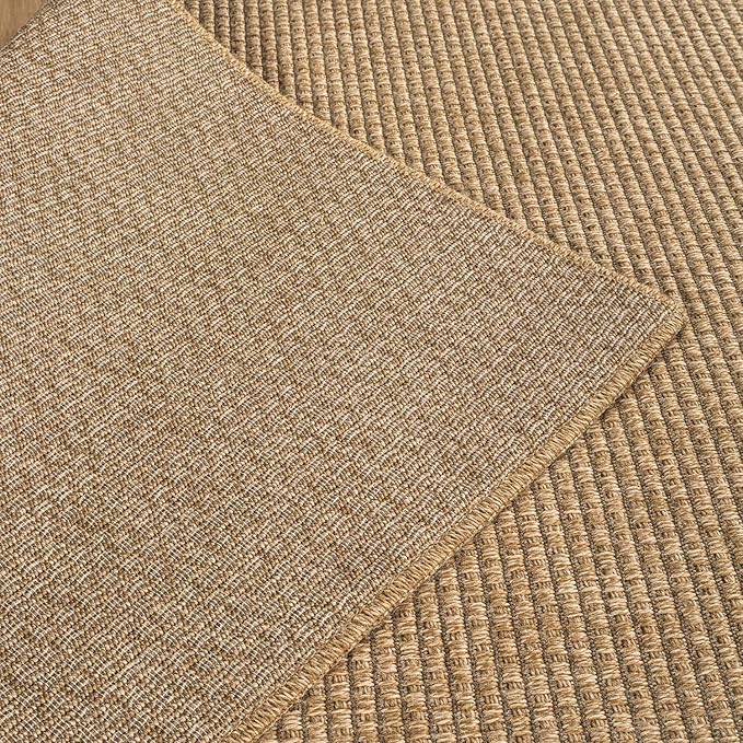 CAMILSON Easy Jute Rug 2x3, Indoor Outdoor Natural Color Farmhouse Area Rugs for Living Room and Kitchen Rug, Solid Boho Woven Design, Easy-Cleaning, Washable Outside Carpet Alfombras (2 x 3)