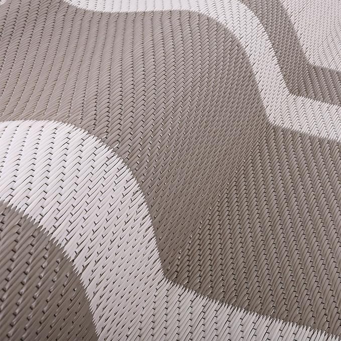 RURALITY Outdoor Rug 9x12 Feet Waterproof for Patio Clearance,Large Plastic Straw Mat for Camping,Porch,RV,Reversible, Easy to Clean,Light Coffee