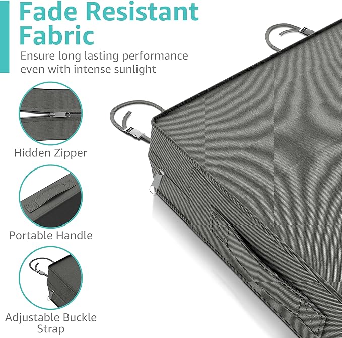 YENING 21x21 Memory Foam Outdoor Chair Cushions Waterproof 4 Inch Extra Thick Patio Seat Pads for Furniture Grey Set of 2