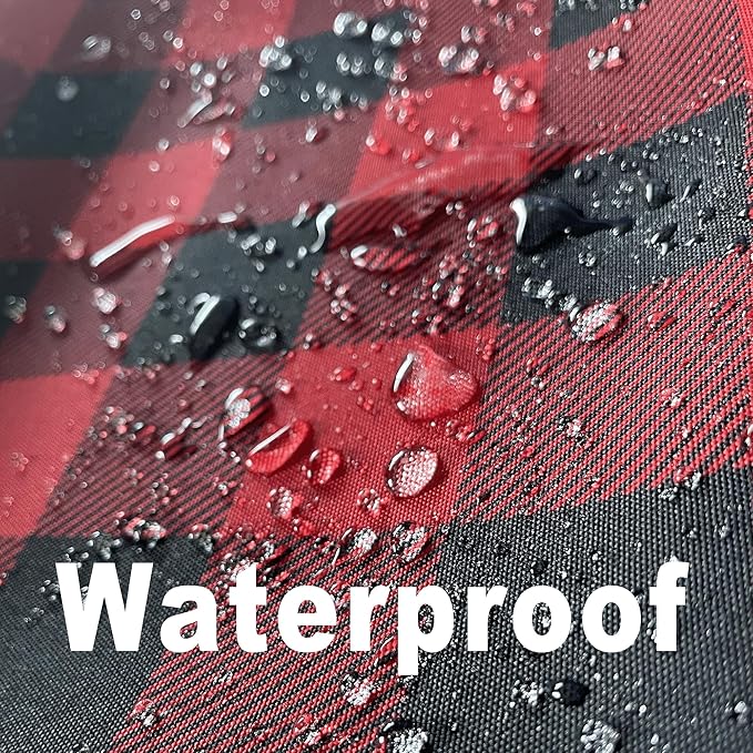 Waterproof Plaid Tablecloth Fabric - Round 90 Inch Classic Gingham Checker Table Cloth for Indoor/Outdoor Use - Buffalo Table Cover for Picnics, BBQs, and Parties