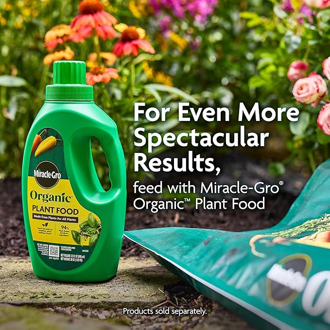 Miracle-GRO Organic Outdoor Potting Mix, for Outdoor Container Plants, Contains Quick-Release Natural Fertilizer, OMRI Listed, 16 qt.