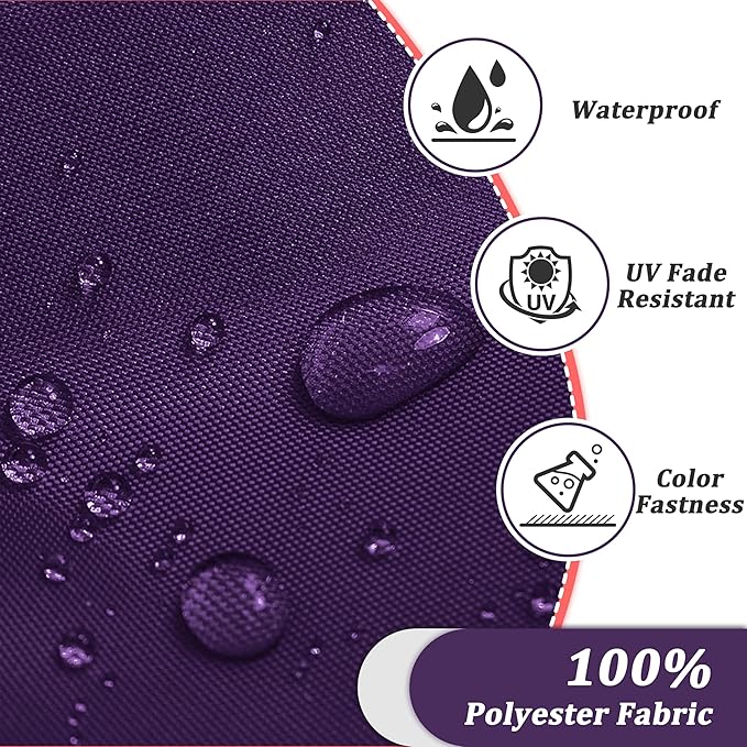 14-Piece Outdoor Cushions for Patio Furniture Thick Outdoor Chair Cushions 5" Foam High-Density Water-Resistant Deep Seat Cushion for 6-Seat Sectional Sets Liner&Cover Purple