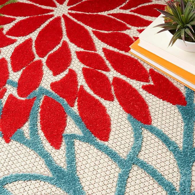 Nourison Home Aloha Indoor/Outdoor Green 12' x 15' Area Rug, Easy Cleaning, Non Shedding, Bed Room, Living Room, Dining Room, Deck, Backyard, Patio (12x15)
