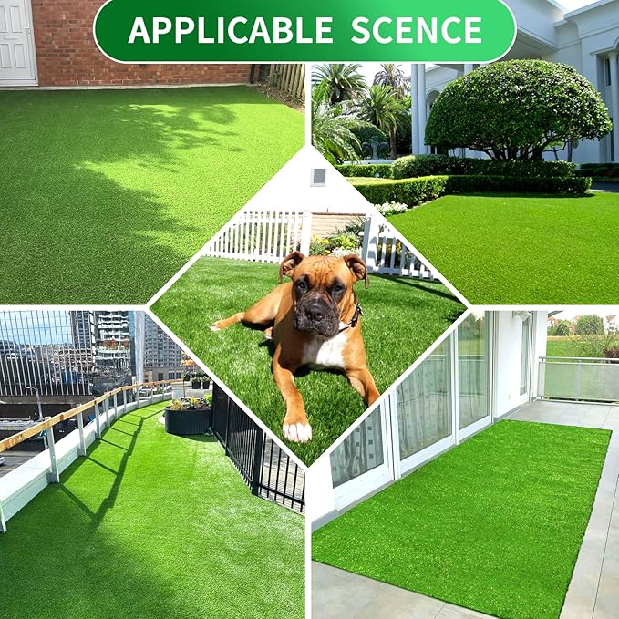 Artificial Grass Rug 4x5ft Synthetic Grass Mat Turf Lawn with Drainage Holes for Dog Potty Training Fake Grass Patch Turf Carpet Indoor Outdoor Garden Landscape Decoration