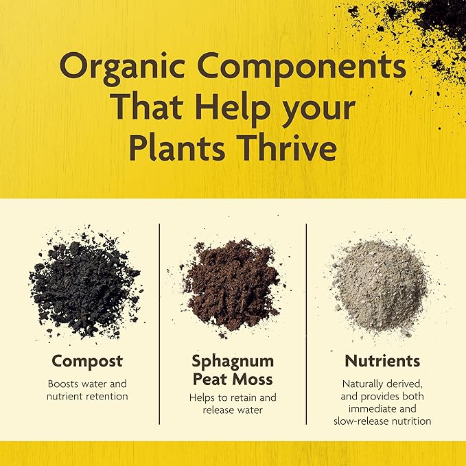 Miracle-GRO Organic Outdoor Potting Mix, for Outdoor Container Plants, Contains Quick-Release Natural Fertilizer, OMRI Listed, 16 qt.