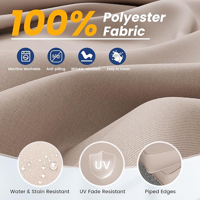 UDPATIO Outdoor Cushions for Patio Furniture, 4'' Replacement Cushions for Outdoor Furniture, Set of 8 Water-Resistant Outdoor Sectional Cushions for Sofa Couch Chair (Beige)