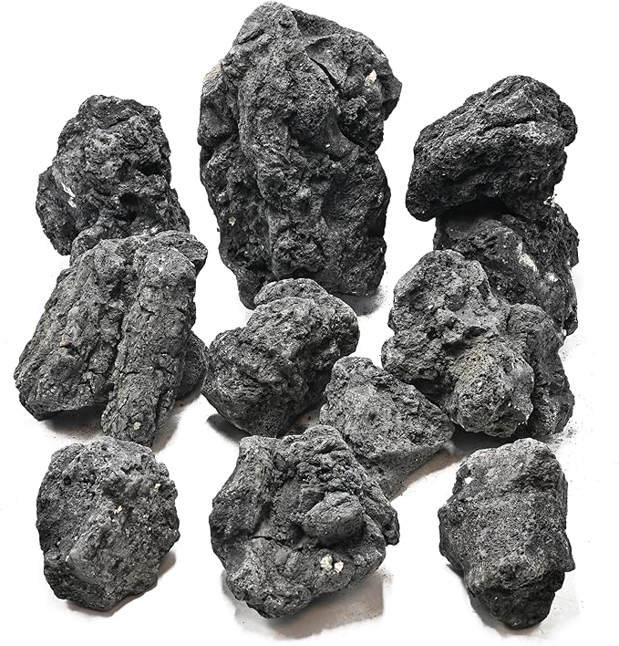 20lb Volcanic Lava Rocks Natural Stones for Fire Pit Aquarium Bonsai Substrate Succulent Planters Garden Decorative Landscaping paludarium(7-8pcs 4-9 inches)
