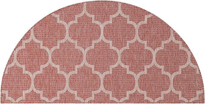 Unique Loom Outdoor Trellis Collection Area Rug (3' 1" x 6' 1" Hearth Rust Red/Ivory)