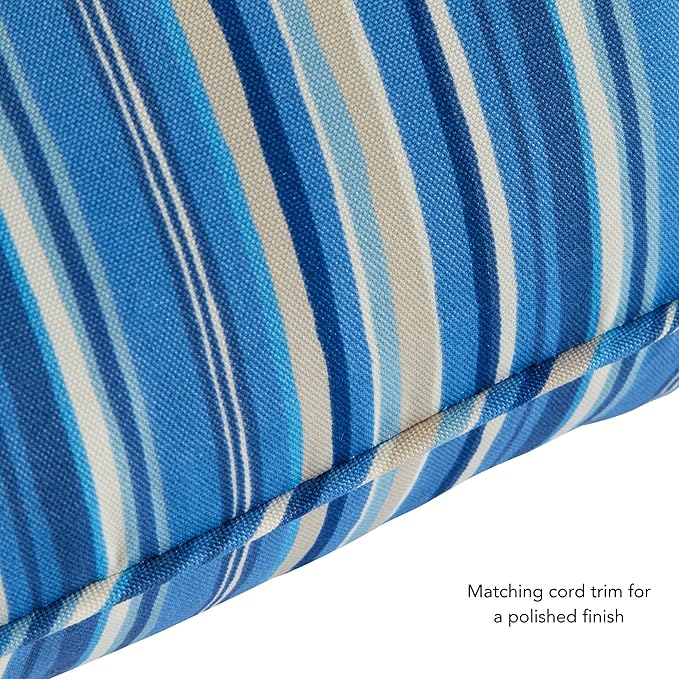 Greendale Home Fashions 2-Piece Outdoor Deep Seat Cushion Set, Steel Blue Stripe