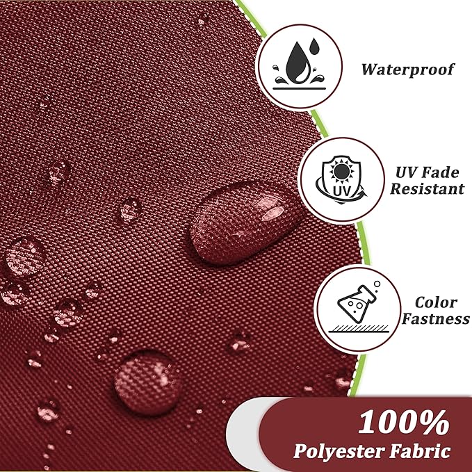 14-Piece Outdoor Cushions for Patio Furniture Thick Outdoor Chair Cushions 5" Foam High-Density Water-Resistant Deep Seat Cushion for 6-Seat Sectional Sets Liner&Cover Burgundy