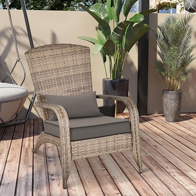 Outdoor Chair Cushions 22x22x3 Inch, Patio Seat Cushion Furniture Swing Set of 2, Water Repellent Chairs Wicker Cushion Pads with Couch Sofa in Garden, Dark Grey