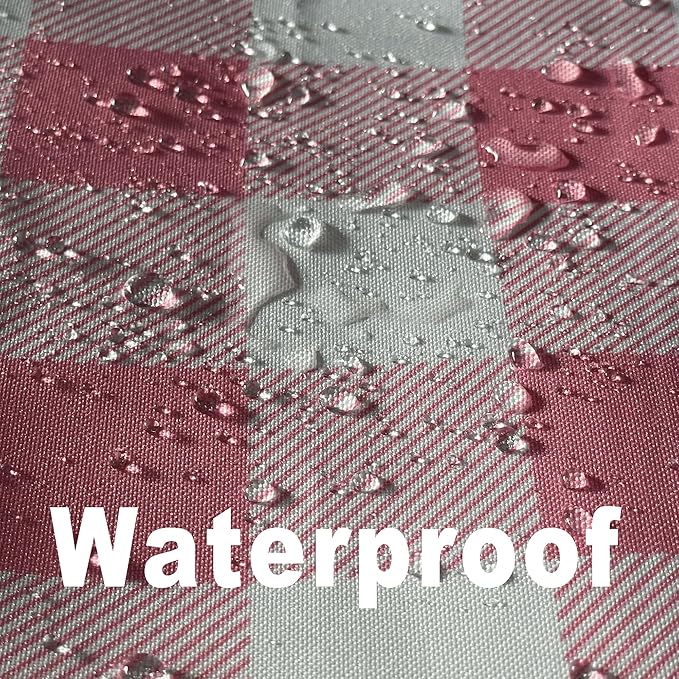 Waterproof Plaid Tablecloth Fabric - Round 108 Inch Classic Gingham Checker Table Cloth for Indoor/Outdoor Use - Buffalo Table Cover for Picnics, BBQs, and Parties