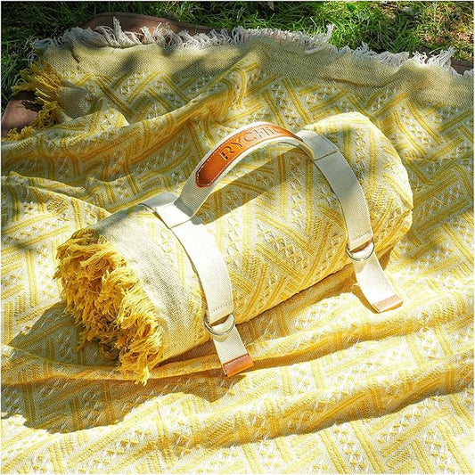 2 in 1 Extra Large Outdoor Picnic Blanket Camping Mat Lightweight Oversized Giant Turkish Boho Beach Mexican Serape Baja Cobijas Mexicanas para Mesa Park Stadium Outside Festival Grass Hammock