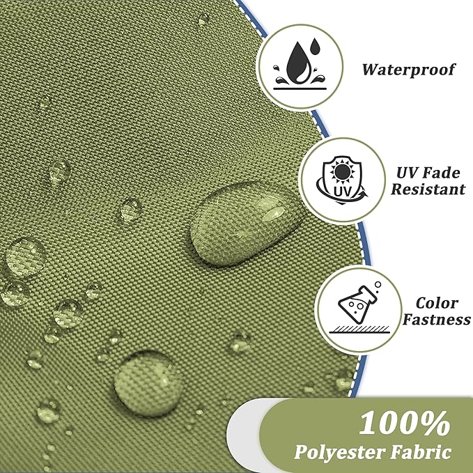 14-Piece Outdoor Cushions for Patio Furniture Thick Outdoor Chair Cushions 5" Foam High-Density Water-Resistant Deep Seat Cushion for 6-Seat Sectional Sets Liner&Cover Light Green