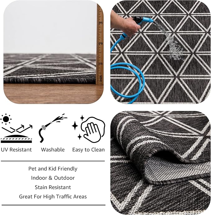 Keen Home Design Outdoor Runner Rug - 26"x119" Washable Indoor/Outdoor Rug for Patio, Balcony, Kitchen, Garden, Beach, Deck and Porch. Size: 2'2" x 9'11"