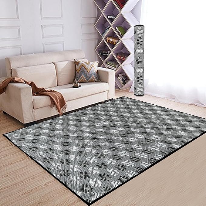 ARSUK Outdoor Patio Rug (6 x 4 ft) - Weatherproof, Indoor and Outdoor Use, Ideal for Garden, Camping, Balcony Carpet, Picnic, Backyard, Lightweight, Foldable, Recycled Plastic