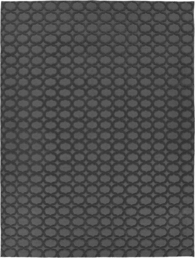 Garland Rug Garden Trellis 9 ft. x 12 ft. Indoor/Outdoor Area Rug Outdoor Waterproof Rug for Patio, Camping Rugs,Rv,Porch, Deck, Camper, Balcony, Backyard for High-Traffic Areas, Cinder Gray