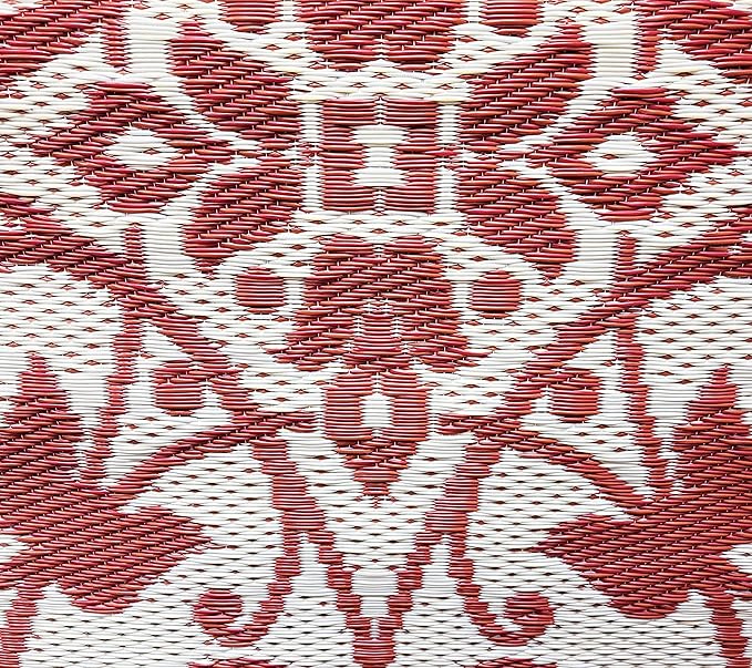 Mad Mats Traditional Outdoor Rug, Reversible Plastic Mat (5' x 8', New Wrought Iron - Deep Red)