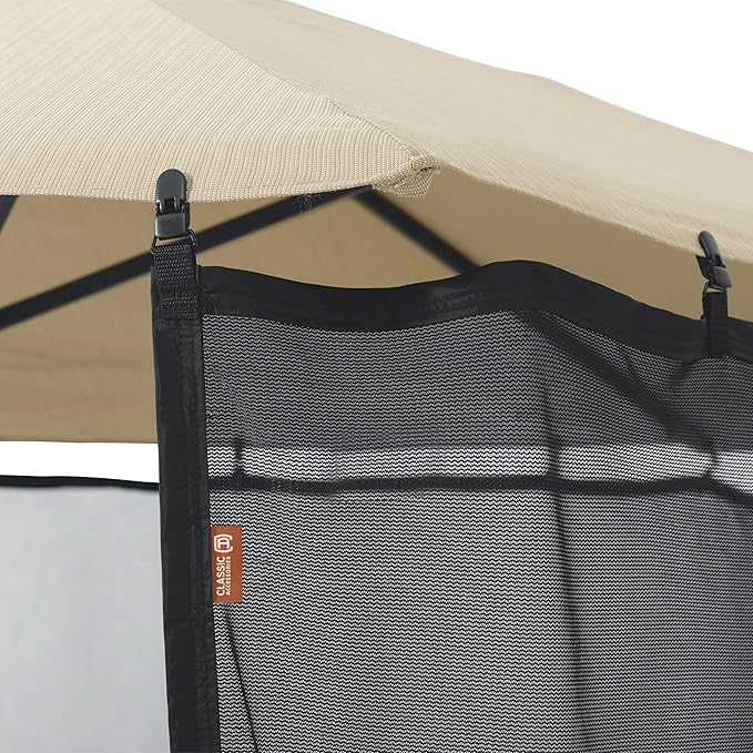 Classic Accessories Water-Resistant 68 Inch Universal Patio Umbrella Shade Screen, Patio Furniture Covers (Pack of 2)