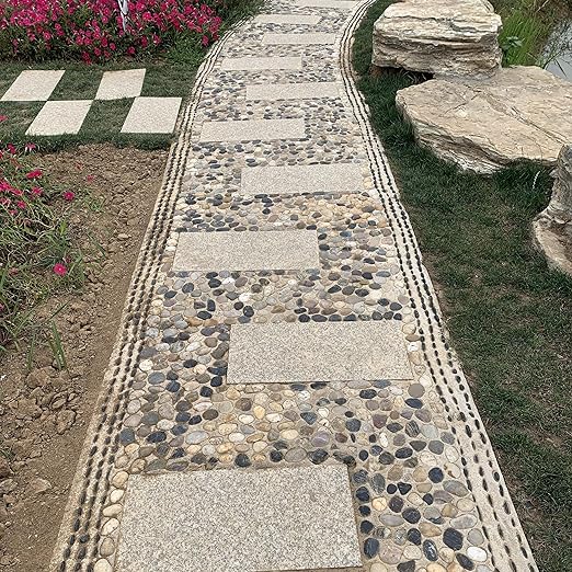 40 lbs Large River Rocks for Outdoor Landscaping, 2-3 Inch Natural Decorative Pebbles for Potted Plants Aquarium Fountain Garden Rocks and Yard Paving Stones