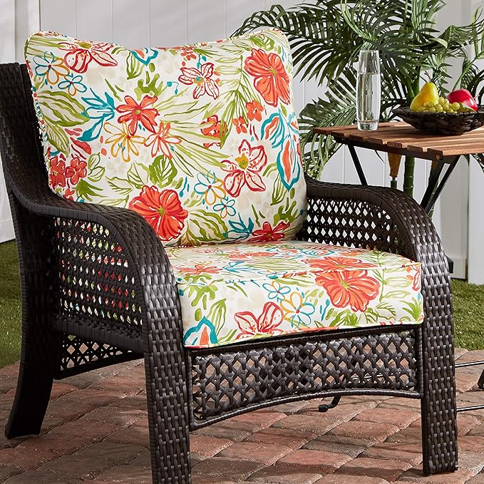 Greendale Home Fashions 2-Piece Outdoor Deep Seat Cushion Set, Garden