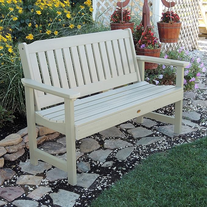 Highwood AD-BENW1-WAE Lehigh Garden Bench, 5 Feet, Whitewash