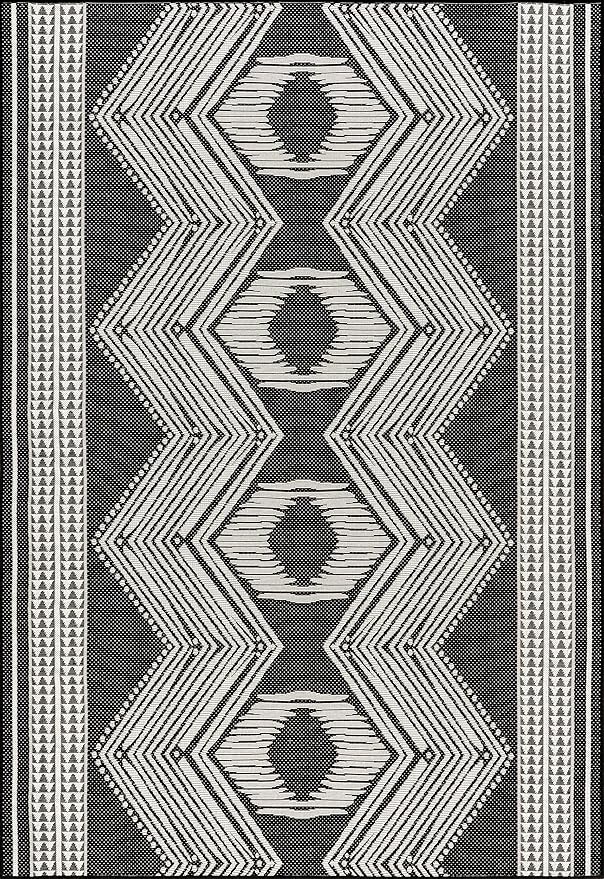 nuLOOM 8' x 10' Outdoor Tribal Geometric Area Rug, Stain Resistant, Weather Resistant, High Traffic, Patio, Balcony, Outside, Ranya Black
