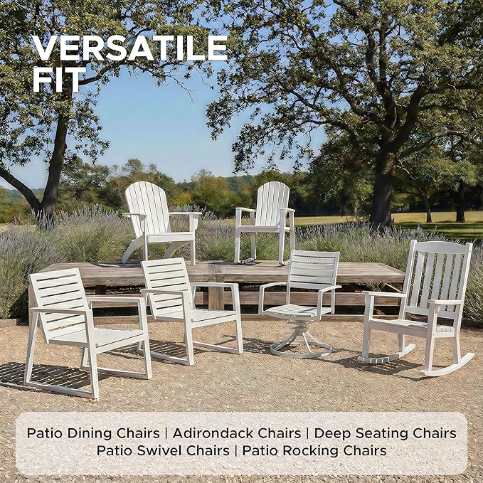 Outdoor Chair Cushions, Water-Resistant & Fade-Resistant, Patio Furniture Seat Replacement Chair Pads with Ties Zipper, Removable Cover, Non-Slip Bottom, Set of 4, 17 x 16 Inch, Black