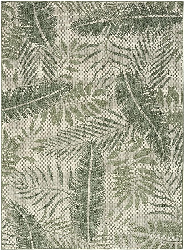 Nourison Home Garden Oasis Ivory Green 5' x 7' Area Rug - Easy Clean, Non Shedding, Bed Room, Living Room, Dining Room, Kitchen (5' x 7')