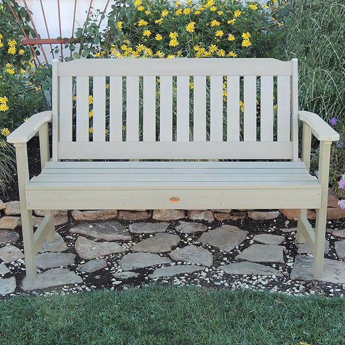 Highwood AD-BENW1-WAE Lehigh Garden Bench, 5 Feet, Whitewash
