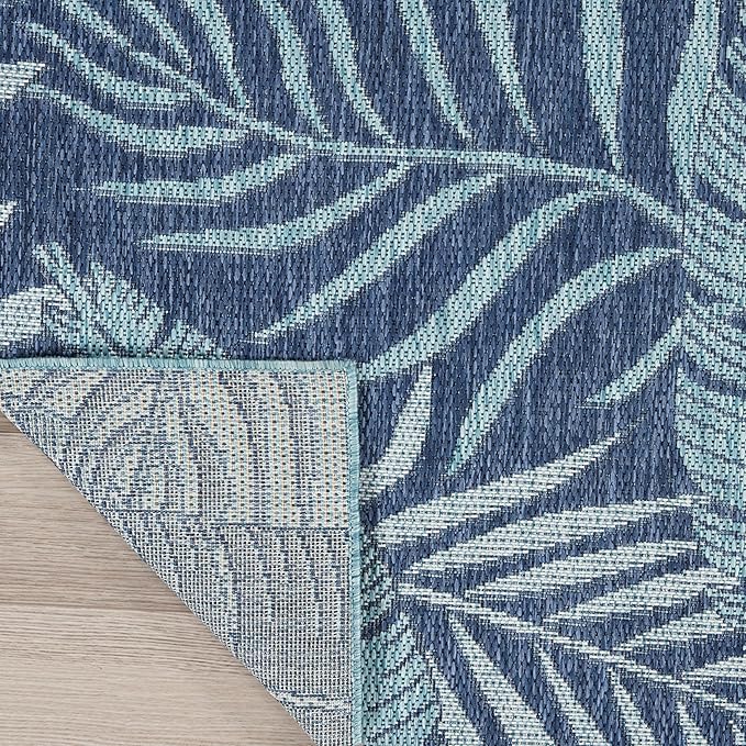 Nourison Home Garden Oasis Navy 9' x 12' Area Rug - Easy Clean, Non Shedding, Bed Room, Living Room, Dining Room, Kitchen (9' x 12')