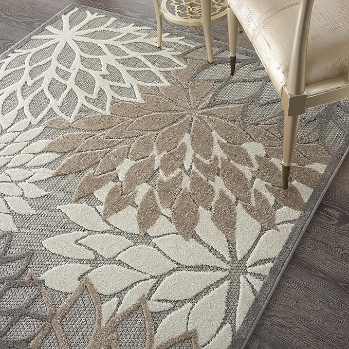 Nourison Home Aloha Natural 3'6" x 5'6" Area Rug - Easy Clean, Non Shedding, Bed Room, Living Room, Dining Room, Kitchen (4' x 6')