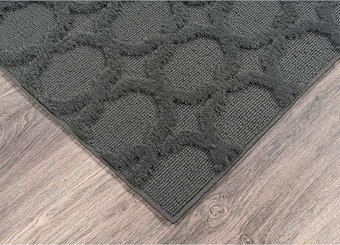 Garland Rug Garden Trellis 7 ft. x 10 ft. Indoor/Outdoor Area Rug Outdoor Waterproof Rug for Patio, Camping Rugs, RV, Porch, Deck, Camper, Balcony, Backyard for High-Traffic Areas, Cinder Gray