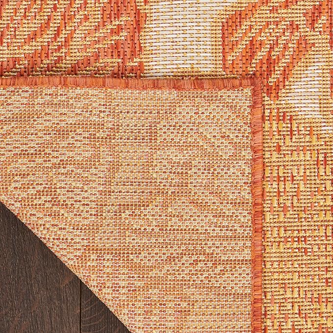 Nourison Home Garden Oasis Coral 2' x 8' Area Rug - Easy Clean, Non Shedding, Bed Room, Living Room, Dining Room, Kitchen (8' Runner)