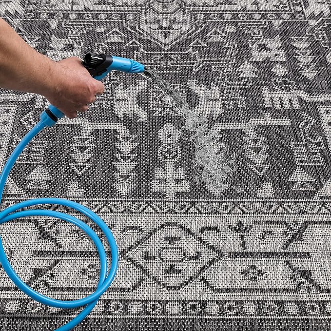 Keen Home Design Terrace Outdoor Area Rug - 46"x67" Washable Indoor/Outdoor Rug for Patio, Kitchen, Balcony, Beach, Garden, Deck and Porch, Size: 3'10" x 5'7", Medallion